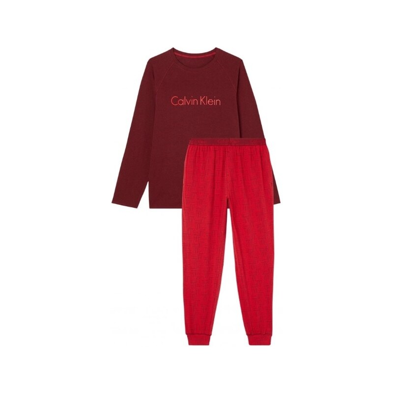Pánsky pyžamový set NM1592E 6NJ bordo/červená - Calvin Klein 36731004