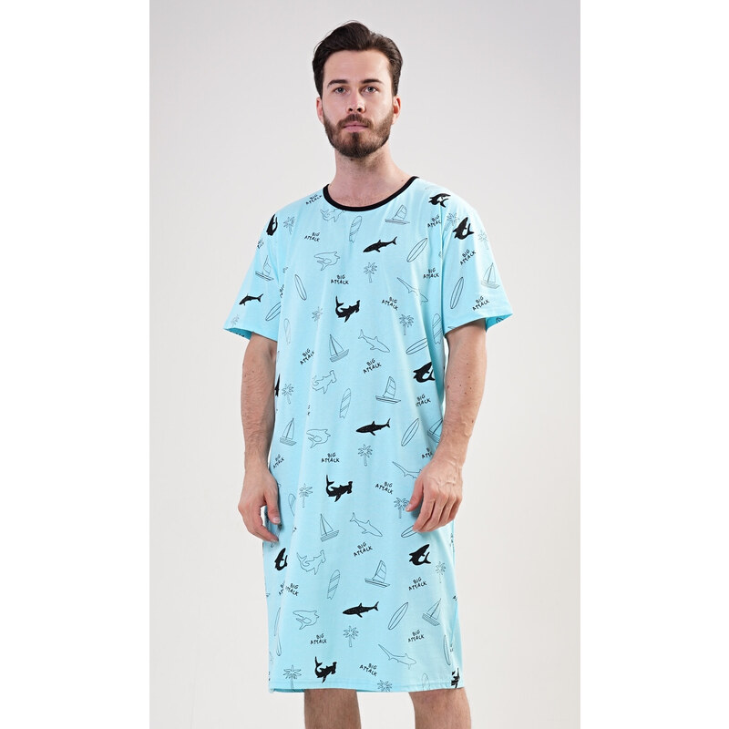 Vienetta MAN Pánska nočná košeľa s krátkym rukávom Oceán 54966050