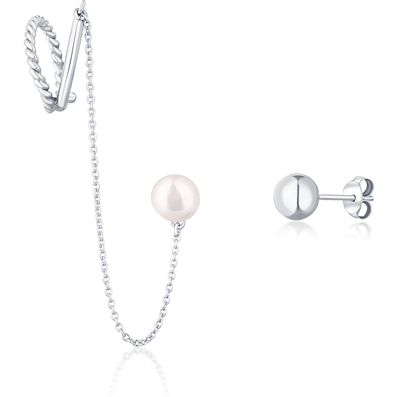 JwL Luxury Pearls Asymetrické náušnice s pravou perlou JL0747 66596156