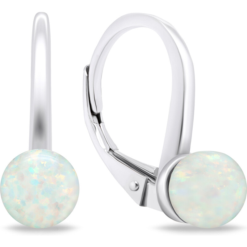 Brilio Silver Štýlové strieborné náušnice so syntetickými opálmi 66581874
