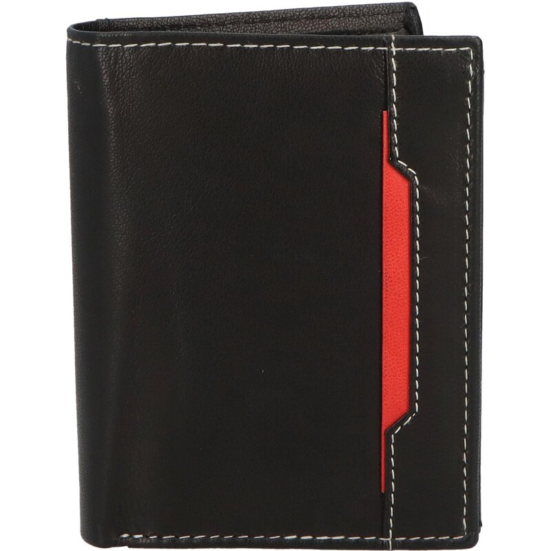 Pánska kožená peňaženka čierno/červená - Diviley Farrons červená 57220015