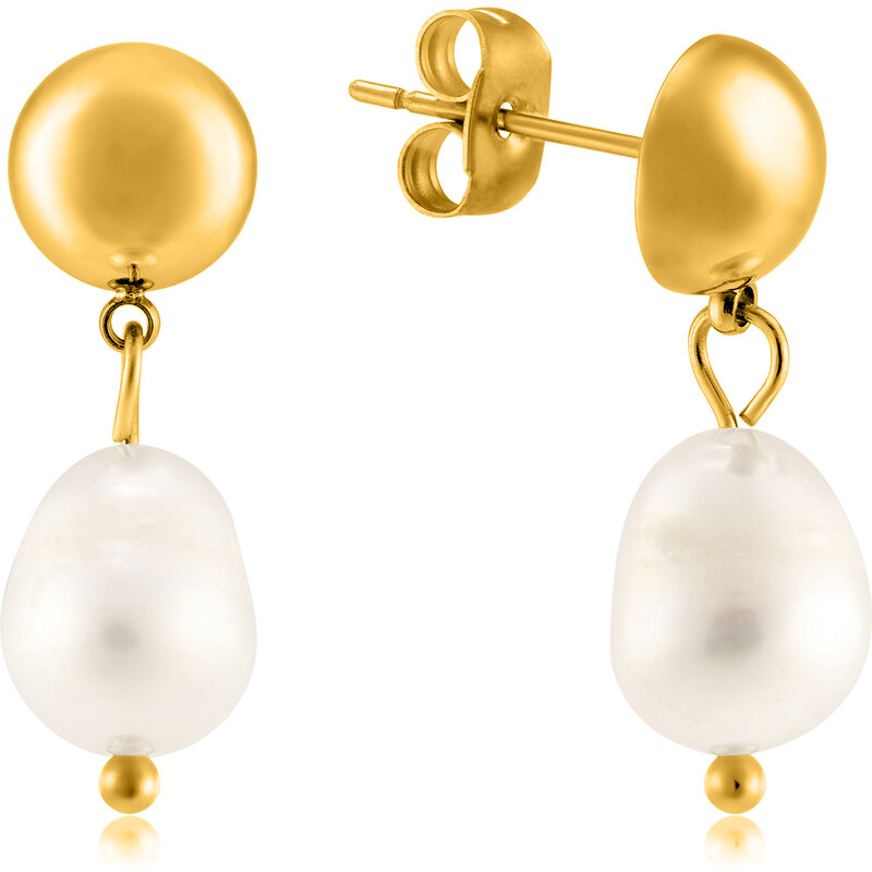 Troli Elegantné pozlátené náušnice s pravými perlami VAAJDE201330G 66595019