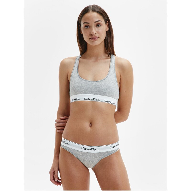 Sivé melírované nohavičky so širokým lemom Calvin Klein Underwear 66817220