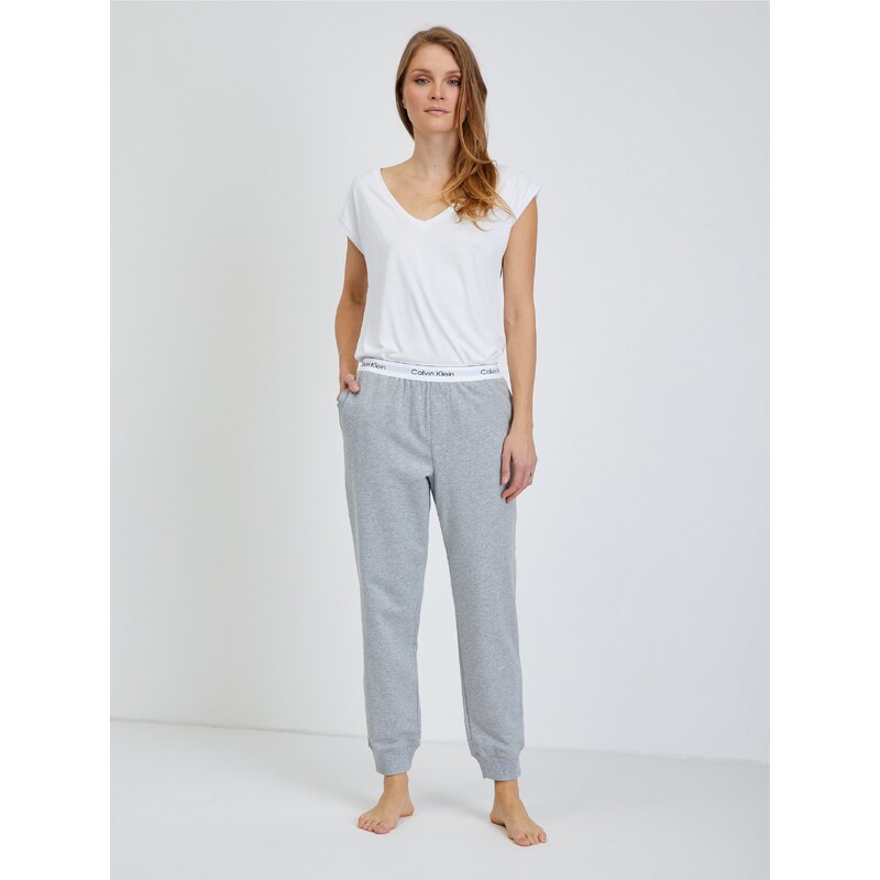 Light Grey Womens Brindled Pyjama Pants Calvin Klein Underwear - Women