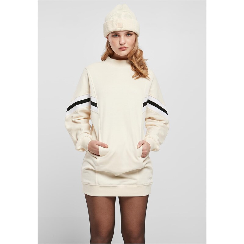 Urban Classics Womens Oversized College Sweat Dress whitesand 50549129