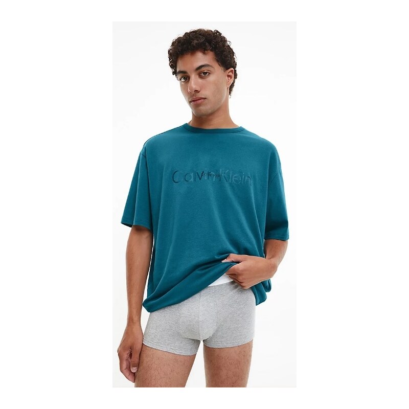 Pánske tričko NM2355E CGQ petrolej - Calvin Klein 36795981