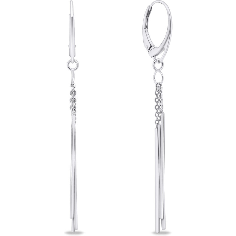 Brilio Silver Štýlové dlhé náušnice zo striebra EA726W 66666446