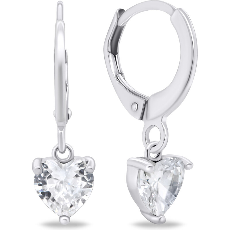 Brilio Silver Strieborné kruhové náušnice Srdiečka EA654W 66593529