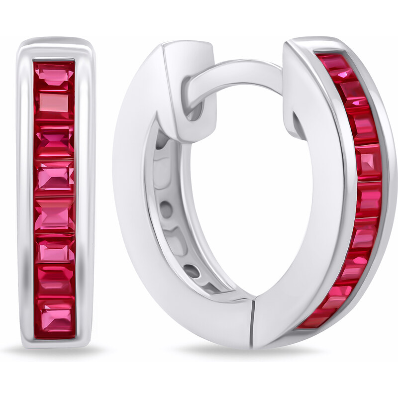 Brilio Silver Štýlové strieborné kruhy s fuchsiovými zirkónmi EA664WR 66593418