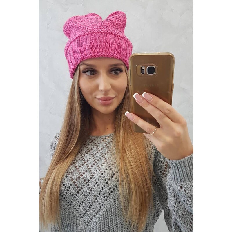 MladaModa Dámska čiapka Daneta K331 jasná ružová 36800763