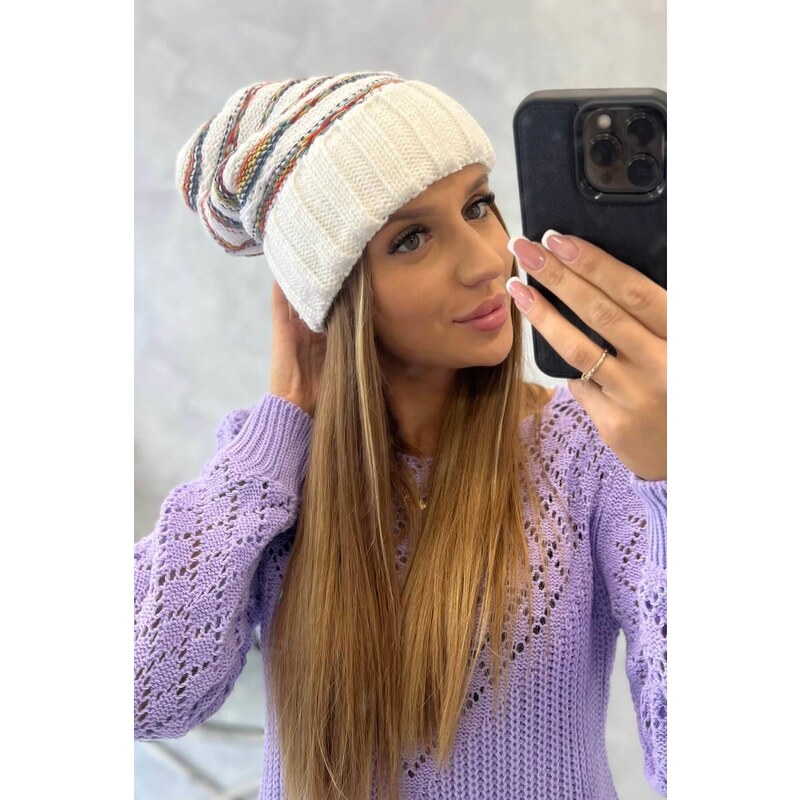 MladaModa Dámska čiapka Feba K330 biela 36801641