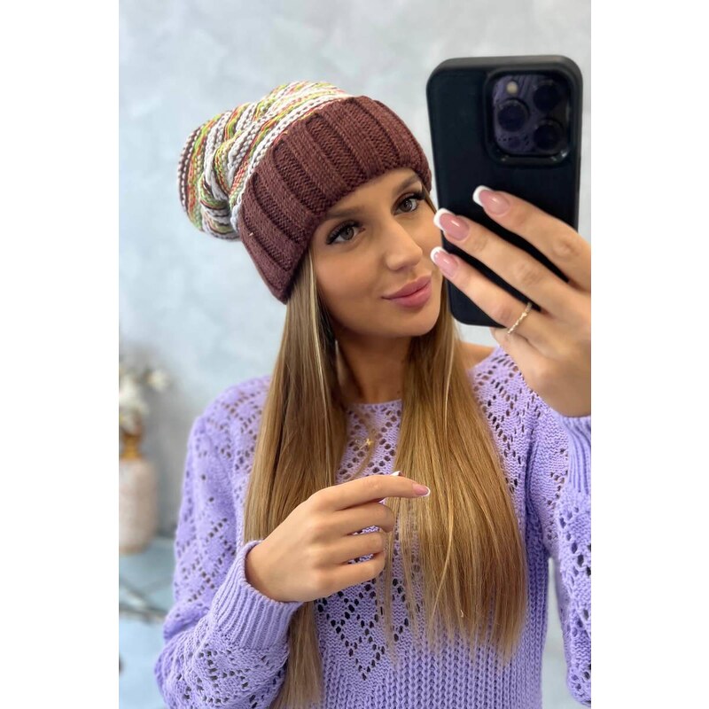 MladaModa Dámska čiapka Feba K330 hnedá 36801643