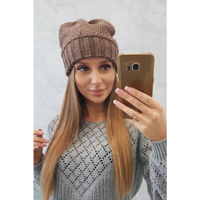 MladaModa Dámska čiapka Daneta K331 farba mocca 36801635