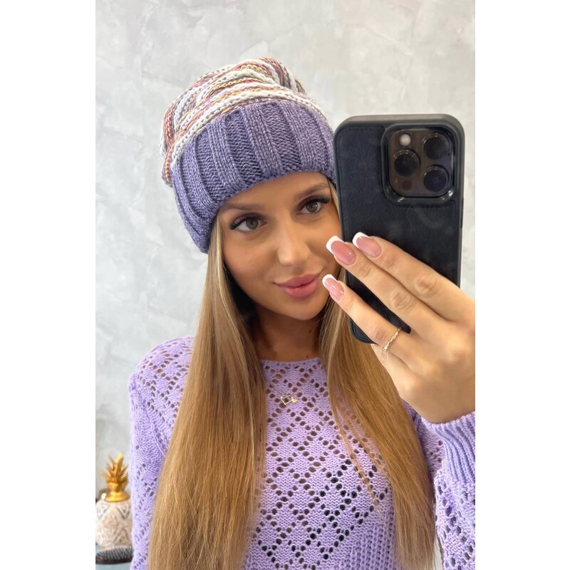 MladaModa Dámska čiapka Feba K330 fialová 36801639