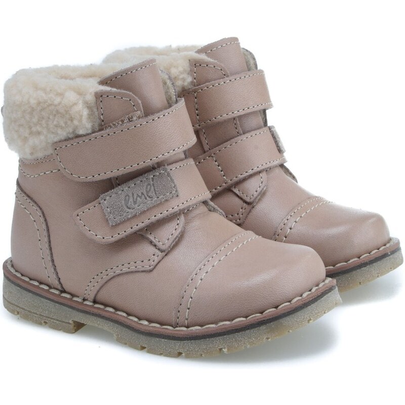 Detské zimné kožené topánky s membránou a ovčou vlnou Emel EV 2448C-1 46771657