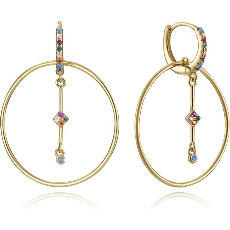 Viceroy Trendy pozlátené náušnice s farebnými kryštálmi Elegant 66579682