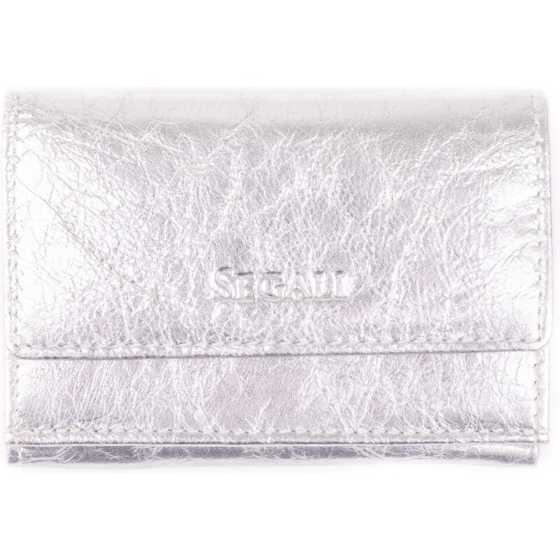 SEGALI Dámska kožená peňaženka 1756 silver shiny 66594522