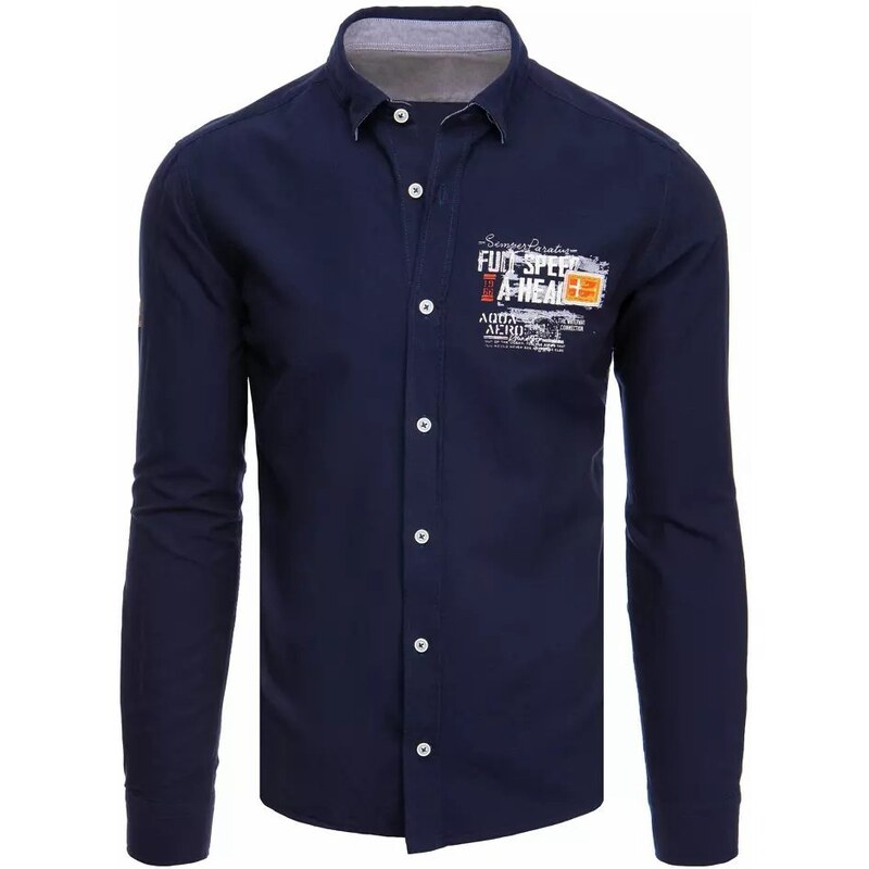 Buďchlap Granátová bavlnená košeľa s potlačou 36871128