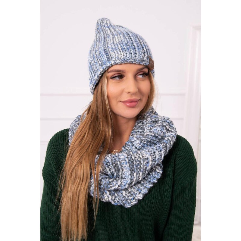 MladaModa Komplet - dámska čiapka + komín K273 tmavý šedý 36491634