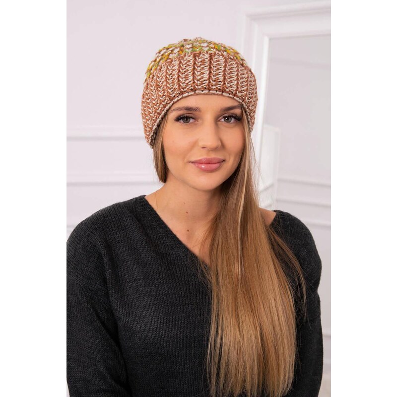 MladaModa Dámska čiapka Iris K348 svetlá hnedá 36801618