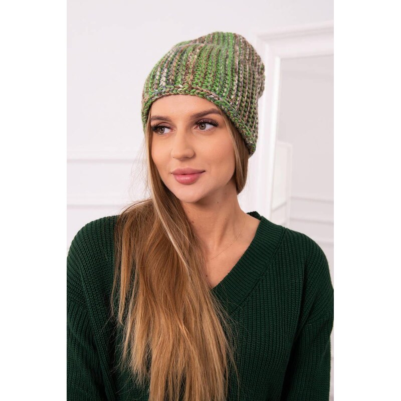 MladaModa Dámska čiapka Zoja K306 zelená+béžová 36636981
