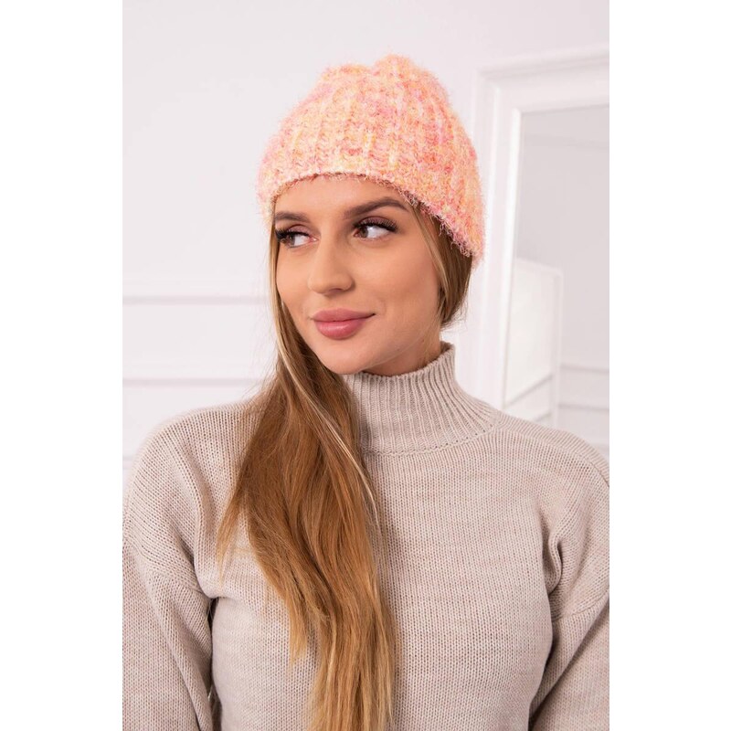 MladaModa Dámska čiapka Tina K259 farba ecru+malinová 36779502