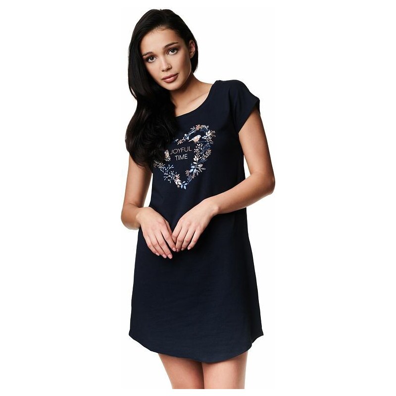 Henderson Dámska nočná košieľka Zoe čierna s vtáčikmi 57956746