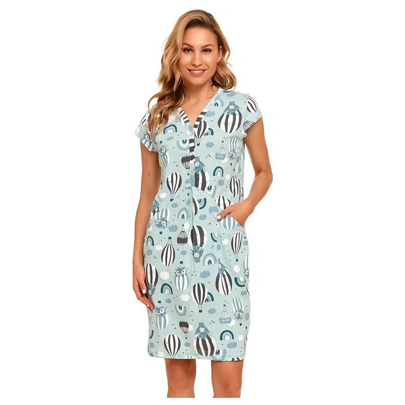 DN Nightwear Dámska nočná košeľa Molly modrá s balónmi 31094885