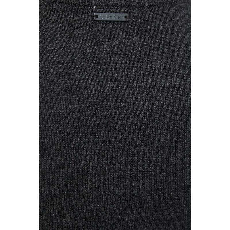 Vlnené tričko s dlhým rukávom Calvin Klein Underwear šedá farba