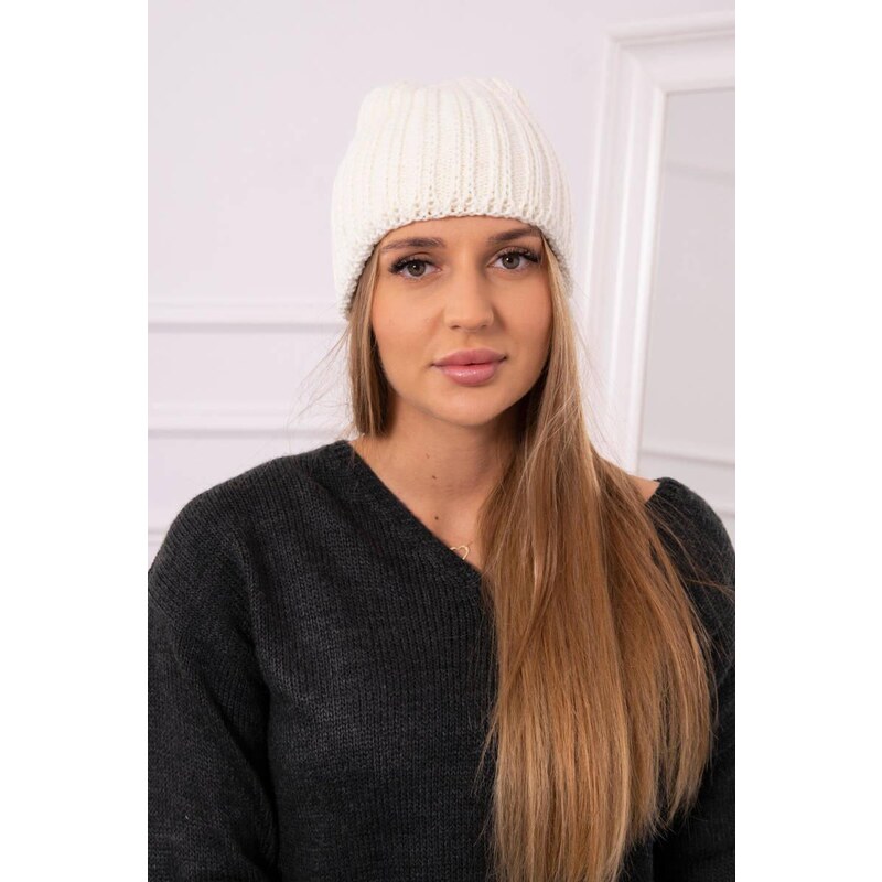 MladaModa Dámska čiapka Rebeka K345 farba ecru 66853400