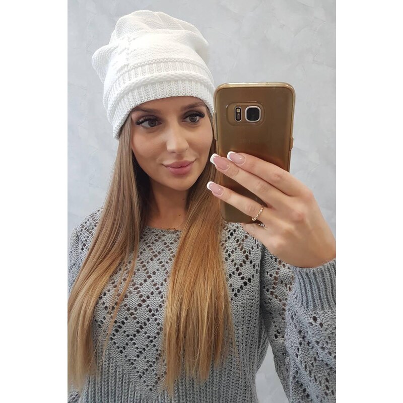 MladaModa Dámska čiapka Kaja K339 biela 36917907