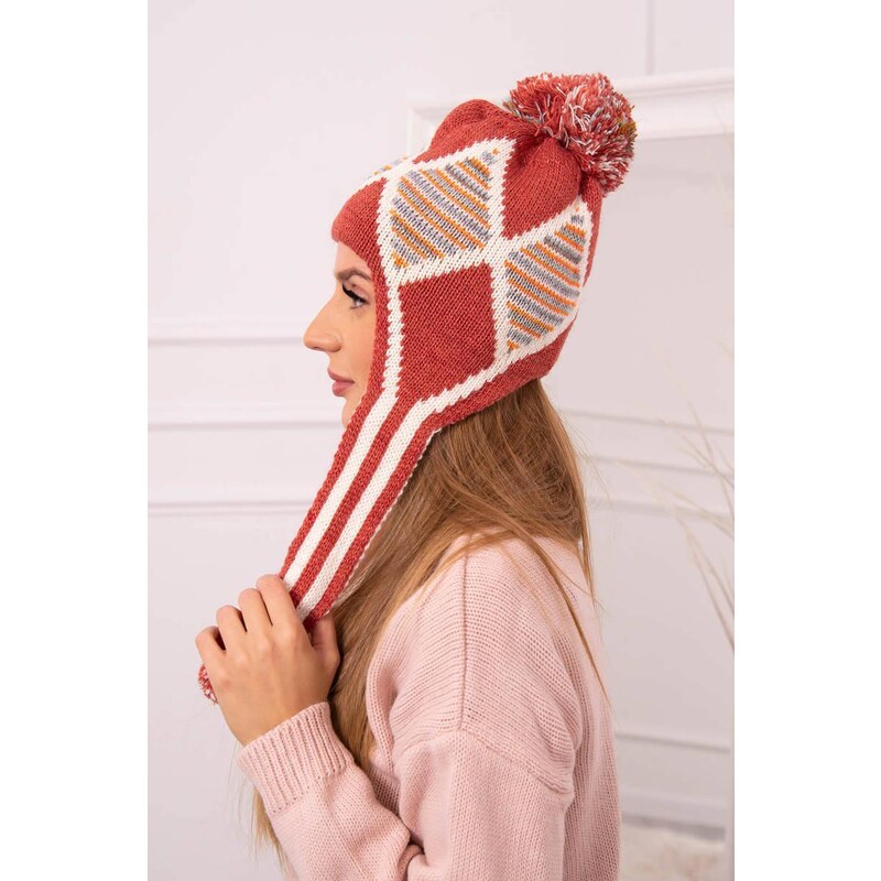 MladaModa Dámska čiapka s dlhými ušami Eunika K322 oranžová 36917937