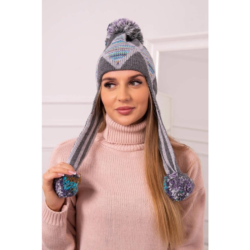 MladaModa Dámska čiapka s dlhými ušami Eunika K322 grafitová 36917944