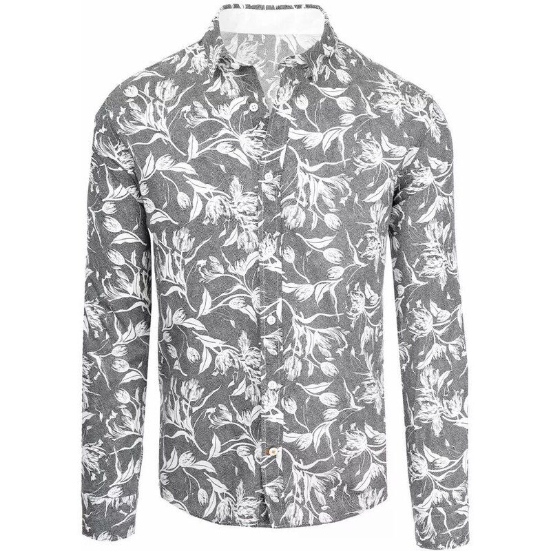 Buďchlap Atraktívna vzorovaná šedá košeľa 36918228