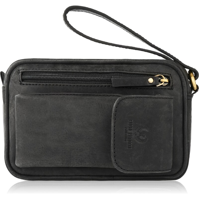 PAOLO PERUZZI Pánska taška etue Vintage T-56-HBL | čierna T-56-HBL 36933221