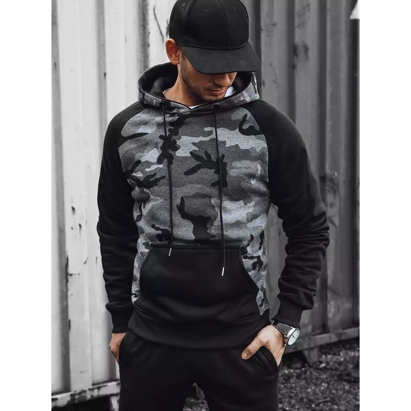 Buďchlap Maskáčová mikina v tmavošedom prevedení 36934635