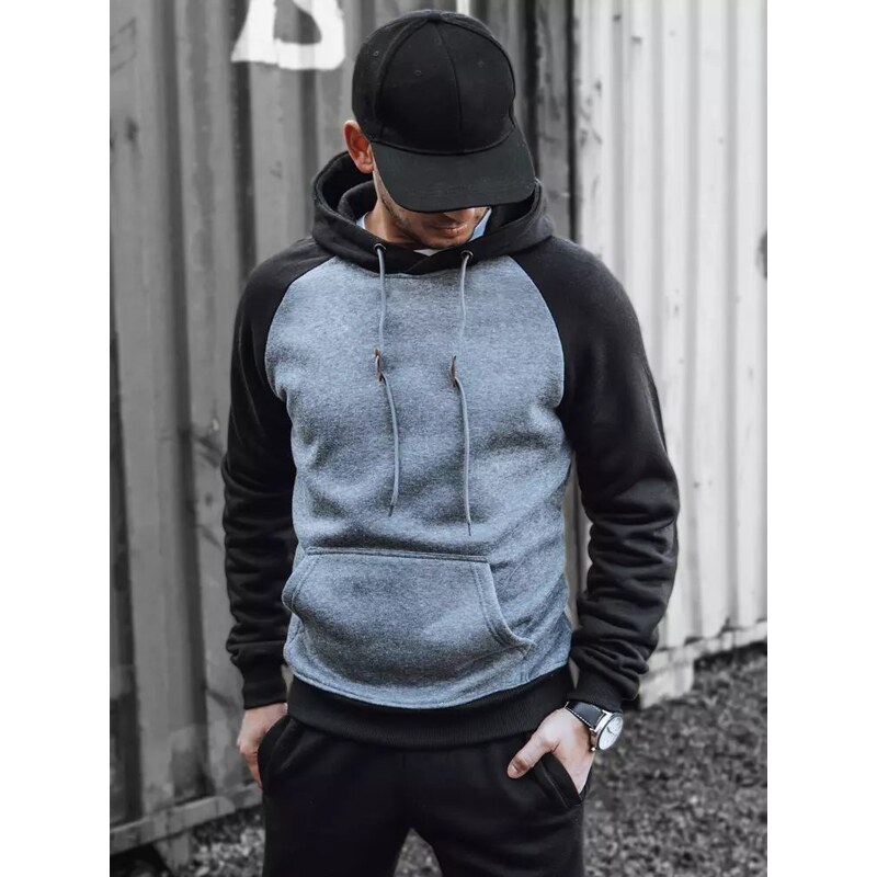 Buďchlap Tmavošedá mikina s raglanovými rukávmi 36934638