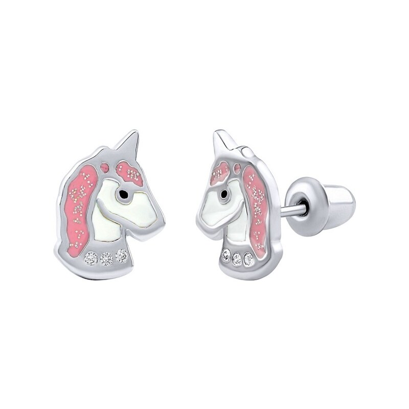 Silvego Strieborné náušnice Baggio jednorožce DCC056225E 66594437