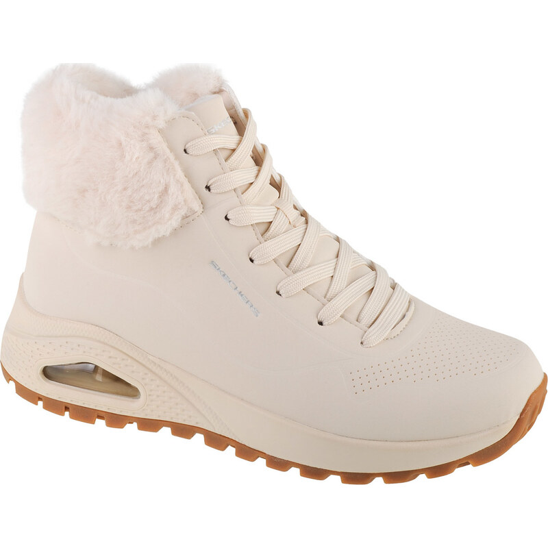 Smotanové dámske zimné členkové tenisky Skechers Uno Rugged - Fall Air 60496148