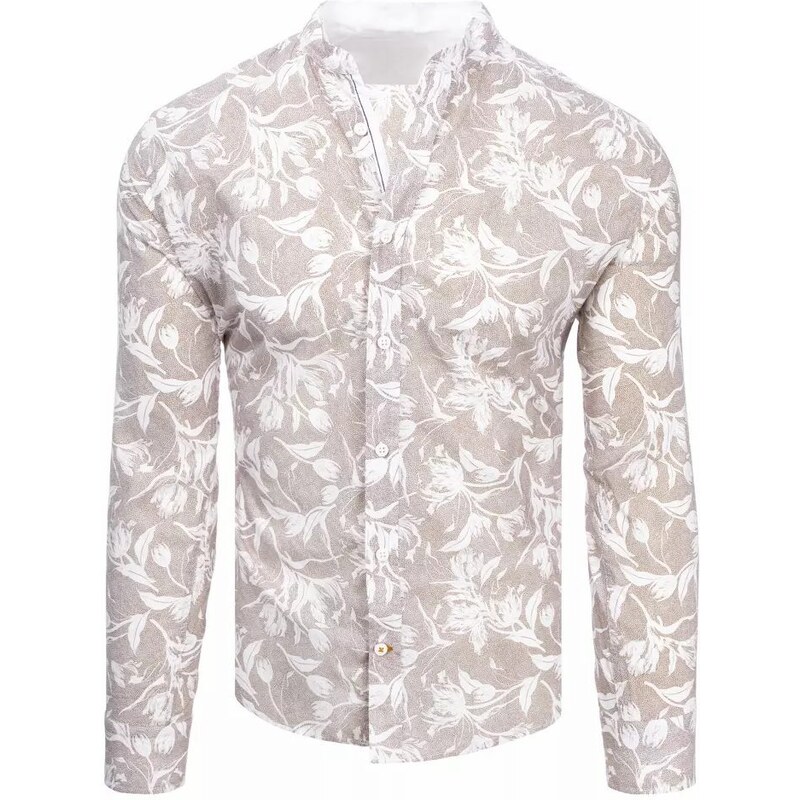 Buďchlap Atraktívna vzorovaná hnedá košeľa so stojačikom 36972380