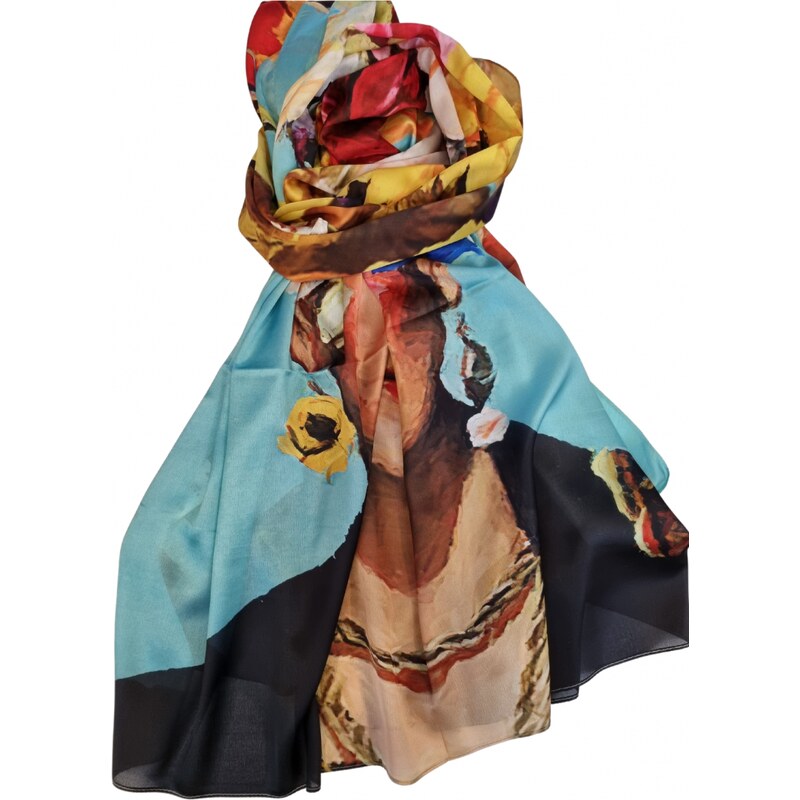 Katrins Fashion Hodvábny Dámsky elegantný šál Frida 36974170