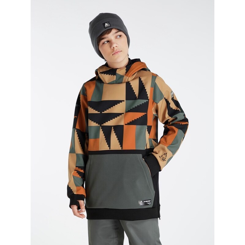 Chlapčenská softshellová bunda Protest CLEYTONS zelená/oranžová 36516751