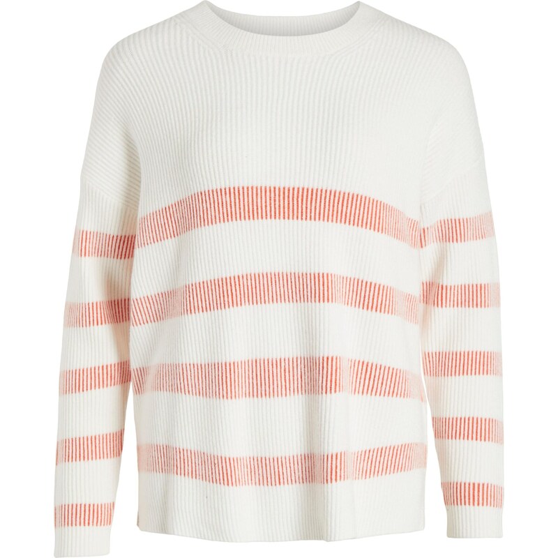 VILA Sveter červená / biela melírovaná 54238384