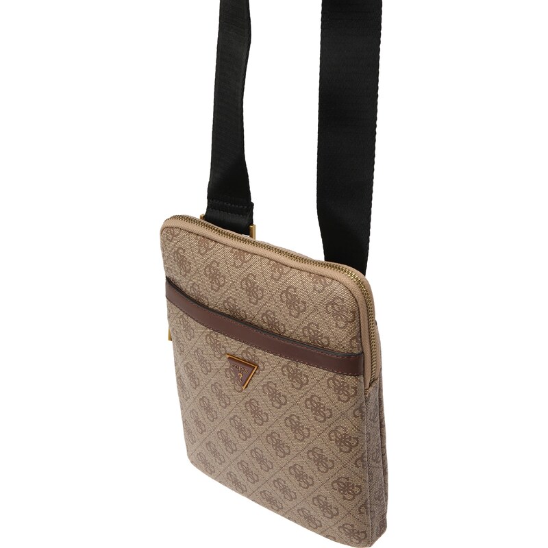 GUESS Taška cez rameno MILANO CROSSBODY FLAT tmavobéžová / hnedá / 37396733