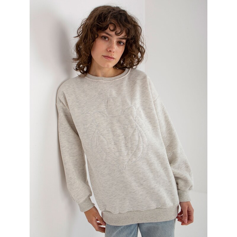 ex moda Sweatshirt-EM-BL-617-4.41P-light gray 64787842