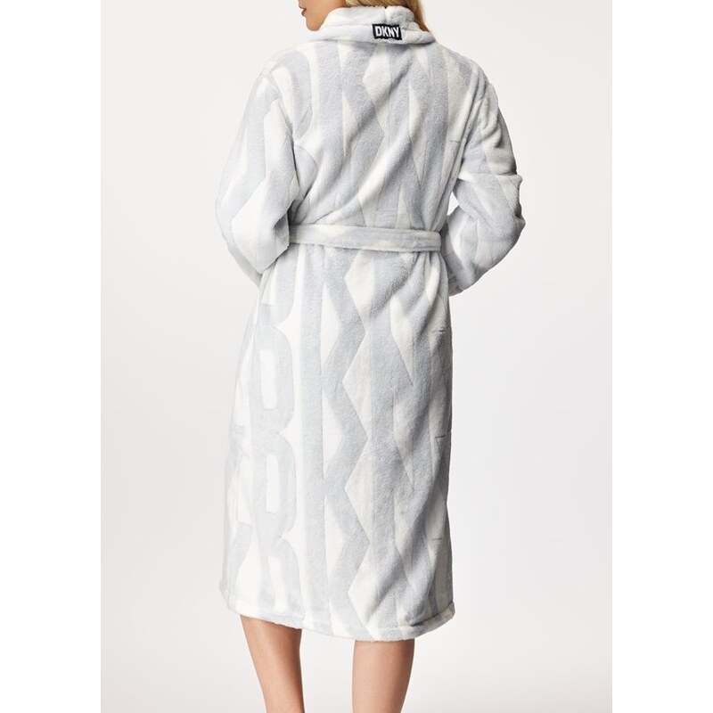 Dámsky župan YI2522605F biela/sivá - DKNY 37045243