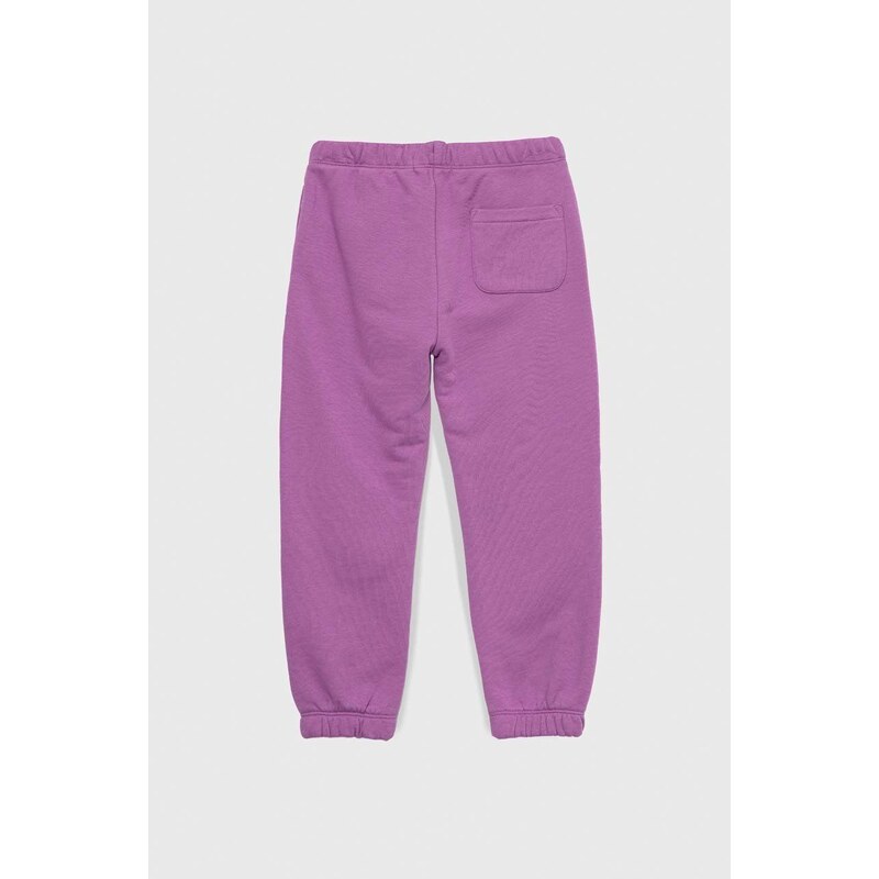 Detské tepláky Calvin Klein Jeans fialová farba, jednofarebné