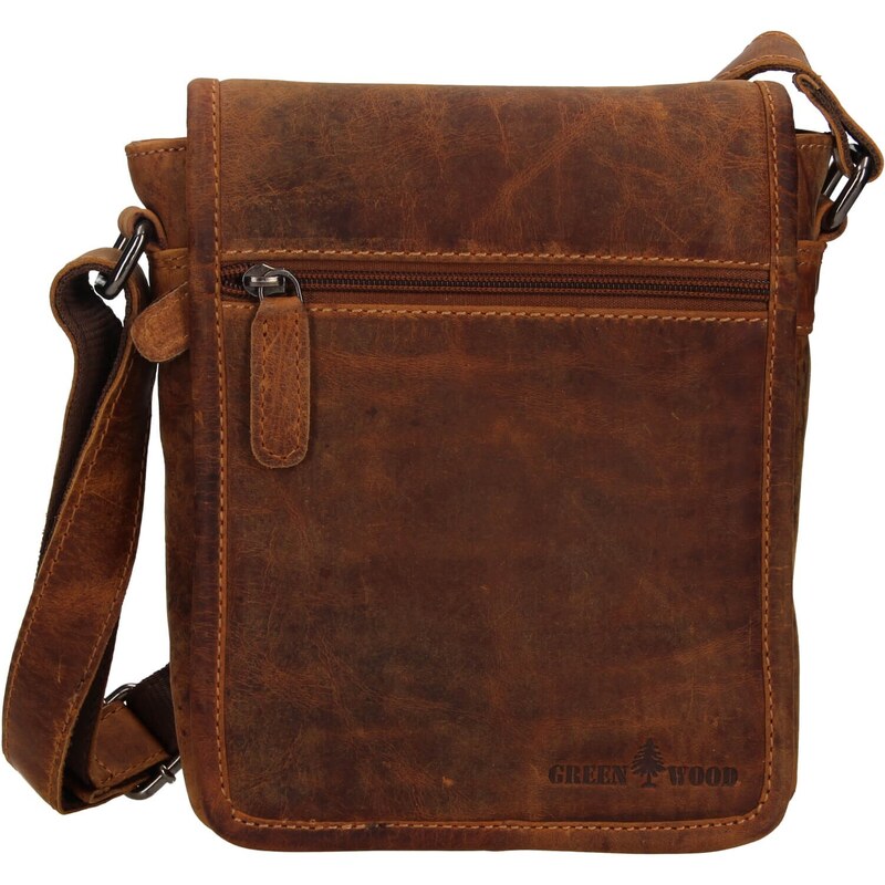 Pánska kožená taška cez rameno Greenwood Felix - koňak 58453693