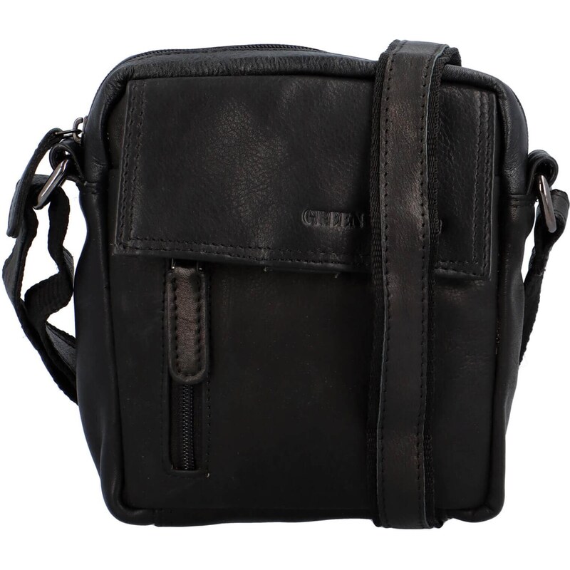 Pánska kožená taška cez rameno Greenwood Jerode - čierna 40978705