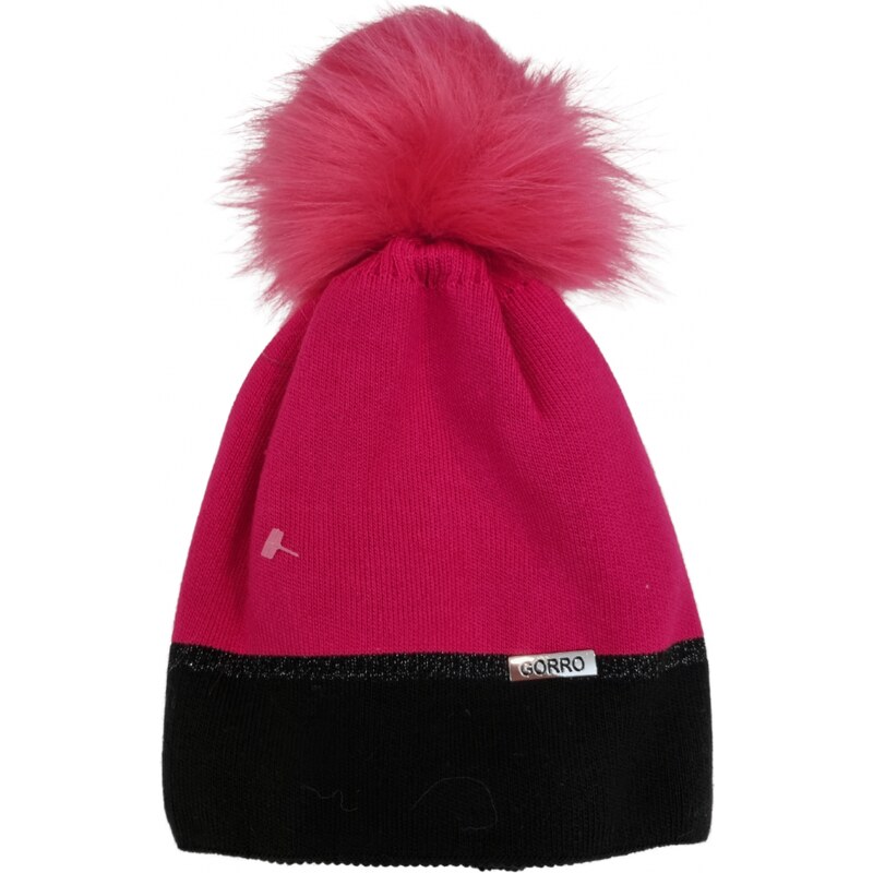 Katrins Fashion Čiapka cyklámenová s kožušinou 66131397